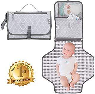 Baby Portable Changing Pad, Diaper Bag, Travel Mat Station Grey Large