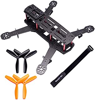 Readytosky 250mm FPV Racing Drone Frame Carbon Fiber Quadcopter Frame Kit with 4mm FPV Frame Arms and Lipo Battery Strap