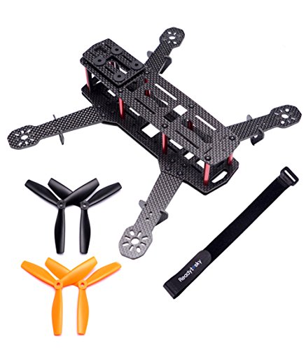 Readytosky 250mm FPV Racing Drone Frame Carbon Fiber Quadcopter Frame Kit with 4mm FPV Frame Arms and Lipo Battery Strap