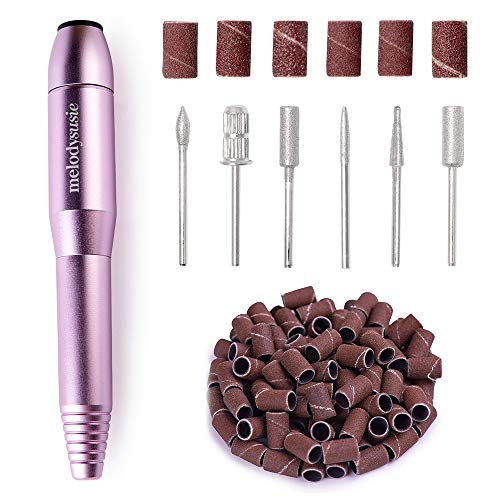 MelodySusie Portable Electric Nail Drill, Professional Efile Nail Drills for Acrylic NailsNail E File Nail Kit for Gel Nails, Manicure Pedicure Polishing Shape Tools Design for Home Salon Use, Purple