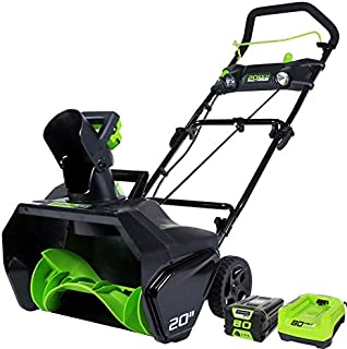 Greenworks PRO 20-Inch 80V Cordless Snow Thrower, 2.0 AH Battery Included 2600402 (Renewed)