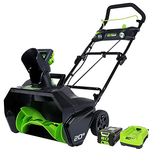 Greenworks PRO 20-Inch 80V Cordless Snow Thrower, 2.0 AH Battery Included 2600402 (Renewed)