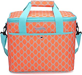 MIER 18L Large Soft Cooler Insulated Picnic Bag for Grocery, Camping, Car, Bright Orange Color