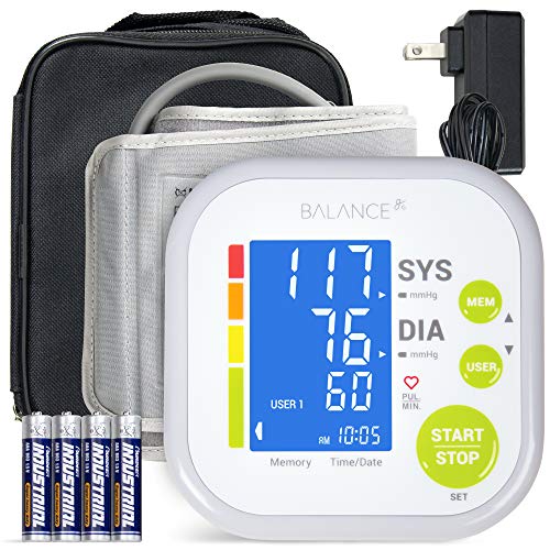 Greater Goods Blood Pressure Monitor Cuff Kit by Balance, Digital BP Meter with Large Display, Upper Arm Cuff, Set Also Comes with Tubing and Device Bag (BP Monitor New)