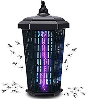 Bug Zapper Mosquito Trap Fly Killer, Electric uv Insect Lamp 4000v Catcher for Flies Dusk to Dawn Sensor Waterproof Outdoor Indoor - Electronic Light Bulb for Backyard, Patio Large, Home, Plug in