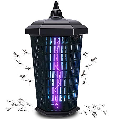 Bug Zapper Mosquito Trap Fly Killer, Electric uv Insect Lamp 4000v Catcher for Flies Dusk to Dawn Sensor Waterproof Outdoor Indoor - Electronic Light Bulb for Backyard, Patio Large, Home, Plug in