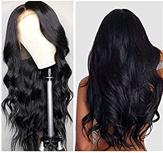 Human Hair Lace Front Wigs, VIPbeauty Brazilian Body Wave Human Hair Lace Front Wigs for Black Women 130% Density Glueless Wavy Lace Frontal Wig Pre Plucked with Baby Hair(16