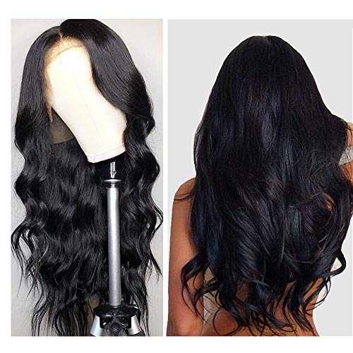 Human Hair Lace Front Wigs, VIPbeauty Brazilian Body Wave Human Hair Lace Front Wigs for Black Women 130% Density Glueless Wavy Lace Frontal Wig Pre Plucked with Baby Hair(16