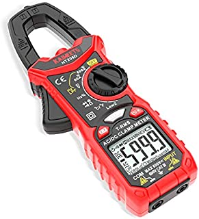 KAIWEETS Digital Clamp Meter T-RMS 6000 Counts, Multimeter Voltage Tester Auto-ranging, Measures Current Voltage Temperature Capacitance Resistance Diodes Continuity Duty-Cycle (AC/DC CURRENT)