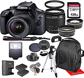 Canon Rebel T100 w/Canon EF-S 18-55mm F/3.5-5.6 III Zoom Lens & Professional Accessory Bundle W/ 128GB Memory Card & Back-Pack Case & Spare Battery & More