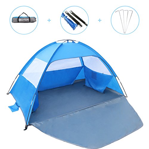 Gorich [2019 New] Beach TentUV Sun Shelter Lightweight Beach Sun Shade Canopy Cabana Beach Tents Fit 3-4 Person