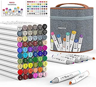 60 Colors Alcohol Art Markers, Dual Tips Twin Artist Alcohol Based Sketch Markers with Case- Ideal for Adults Kids Drawing Coloring Gifts