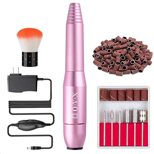 Portable Electric Nail Drill File Machine with Acrylic Nail Kit Set Professional 20000rpm Manicure Pedicure with Sanding Bands Brush for Nail Art Polygel Gel Nail Polish Tips Clippers