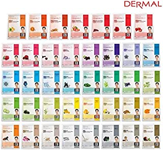 DERMAL 39 Combo Pack Collagen Essence Full Face Facial Mask Sheet - The Ultimate Supreme Collection for Every Skin Condition Day to Day Skin Concerns. Nature made Freshly packed Korean Face Mask