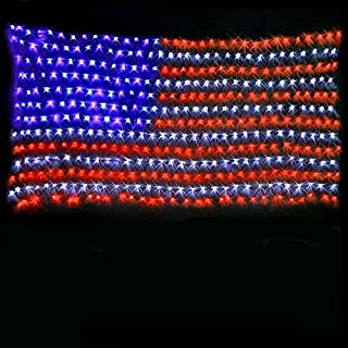 American Flag Lights with 420 Super Bright LEDs,KAZOKU Waterproof Led Flag Net Light of The United States for Yard,Garden Decoration, Festival, Holiday, Party Decoration,Christmas Decorations