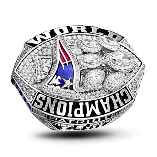 AJZYX New England Patriots 2018-2019 Super Bowl LIII Ring NFL Replica Championship Rings Size 10