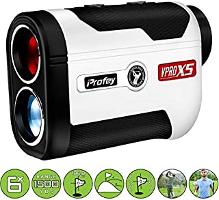 Golf Rangefinder 6X Laser Range Finder 1500 Yards with Slope ON/Off Tech Angle Measurement Fast Flag-Lock Continuous Scan Linear & Vertical Distance- Tournament Legal Slope Golf Laser Rangefinder Prof