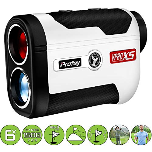 Golf Rangefinder 6X Laser Range Finder 1500 Yards with Slope ON/Off Tech Angle Measurement Fast Flag-Lock Continuous Scan Linear & Vertical Distance- Tournament Legal Slope Golf Laser Rangefinder Prof