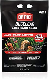 Ortho BugClear Lawn Insect Killer - Kills Ants, Spiders, Fleas, Ticks & More, Creates a 3 Month Bug Barrier, For Lawn & Outdoor Home Garden Use, Treats up to 10,000 sq. ft., 10 lb.