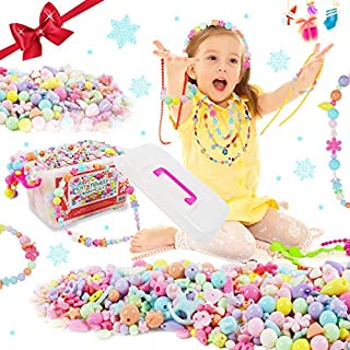 KIDDYCOLOR Jewelry Making Kit,Pop Beads 1000PCS DIY Art Craft Toys for 3 4 5 6 7 8 Year Old Girls.Making Necklace Bracelet Ring for Christmas Birthday Gifts.