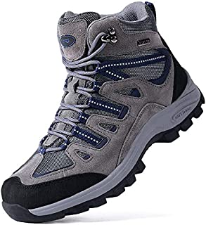 TFO Waterproof Hiking Boots for Men Breathable Non-Slip Work Boots for Trekking, Trails & Walking Grey