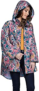 November Rain Waterproof Poncho - Rain Jacket with Hood (Oriental Bird)