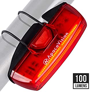 Bike Tail Light USB Rechargeable by Apace - Super Bright 100 Lumens LED Bicycle Rear Light Easily Clips on as a Red MTB Taillight for Optimum Cycling Safety
