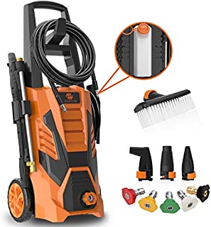 SUNPOW Pressure Washer 3000 Max PSI 2.4 GPM Electric High Power Washer Machine Cleaner with 8 Nozzles, 2 Spray Gun, Built-in Detergent Tank, Soft Bristle Brush for Cleaning Homes,Cars,Driveways,Patios