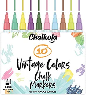 Liquid Chalk Markers for Chalkboard, Blackboards, Window, Bistro (10 Vintage Colors)