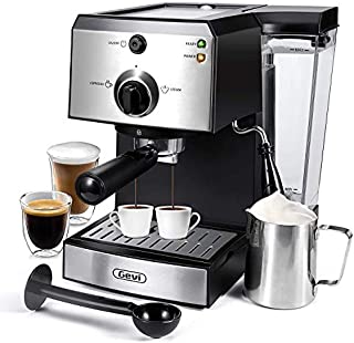 Espresso Machines 15 Bar Coffee Maker Cappuccino Machine with Adjustment Milk Frother for Espresso, Latte and Mocha, 1.5L Removable Water Tank and Double Temperature Control System, Black, 1100W