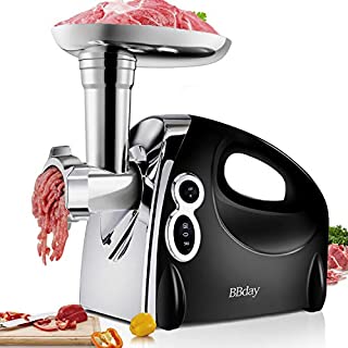 Electric Meat Grinder, Stainless Steel Meat Slicer & Sausage Stuffer