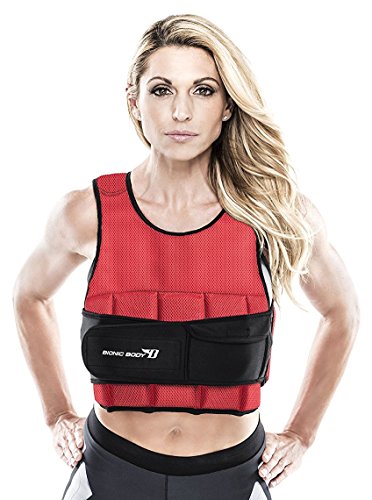 Bionic Body Adjustable 10-lb and 15-lb Weighted Vest with Removable Weights for Personalized Strength Training Home Gym and Cardio Exercise Workout, 15lb