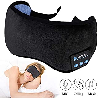 Homder Sleep Headphones Bluetooth 5.0 Eye Mask for Men Women, Noise Cancelling Sleeping Mask Block Light, Soft Comfort with Adjustable Strap for Sleeping, Travel, Washable