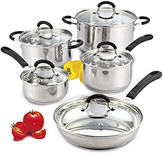 Cook N Home 10-Piece Stainless Steel Cookware Set