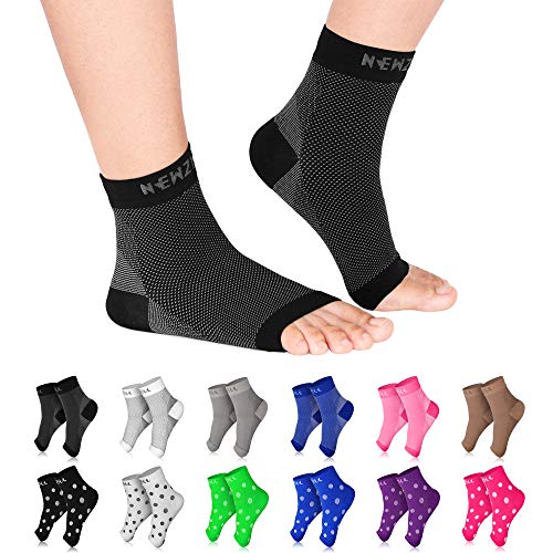 NEWZILL Plantar Fasciitis Socks with Arch Support, BEST 24/7 Foot Care Compression Sleeve, Eases Swelling & Heel Spurs, Ankle Brace Support, Increases Circulation, Relieve Pain Fast (S/M, Black)