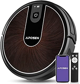 APOSEN Robot Vacuum, Super Thin & Quiet Smart Robot Vacuum Cleaner with Mapping, 2200Pa Strong Suction, Self Charging Robotic Vacuums Connected with WiFi, Alexa, Best for Pet Hair/Hard Floor/Carpet