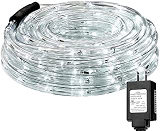 LE LED Rope Lights,33 ft 240 LED, Low Voltage, Daylight White, Waterproof, Connectable Clear Tube Indoor Outdoor Light Rope and String for Deck, Patio, Pool, Bedroom, Boat, Landscape Lighting and More