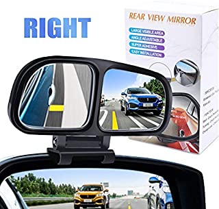 YnGia Blind Spot Mirrors for Cars, Adjustable Rear View Blind Spot Mirrors Car Auxiliary Universal Wide Angle Side Mirror Double Glass Blind Spot Snap Mirror for Truck SUV, 1 Piece (Black-Right)