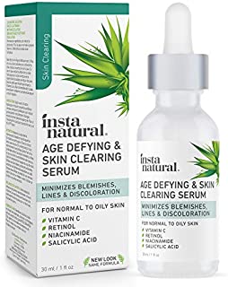 InstaNatural Vitamin C Anti Aging Skin Clearing Serum - Wrinkle, Fine Line, Pigmentation, Pore Minimizer & Dark Spot Corrector for Face - Retinol, Hyaluronic, & Salicylic Acid - 1oz