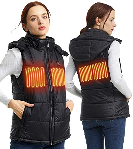 Heated Vest Golf Women Lightweight Windproof For Outdoor Sports Black 12-14