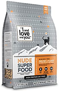 I and love and you Nude Dry Cat Food - Grain Free Limited Ingredient Kibble, 5-Pound Bag (Variety of Flavors)