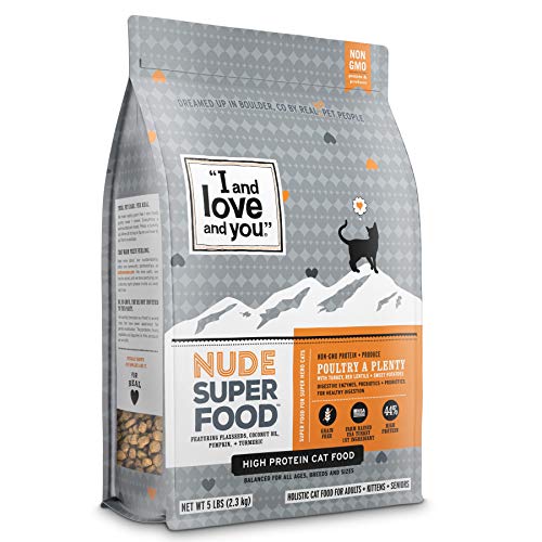 I and love and you Nude Dry Cat Food - Grain Free Limited Ingredient Kibble, 5-Pound Bag (Variety of Flavors)