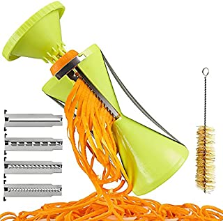 Xiangtat 4 Blade Replaceable Vegetable Spiral Slicer Cutter Vegetable Spiralizer Grater Spiralizer for Carrot Cucumber Courgette Perfect Veggie Spaghetti/Pasta Maker