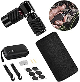 WOTOW Bike Tire CO2 Inflators Kits, Quick Inflate Bicycle Pumps Nozzle with Insulated Sleeve | Glueless Puncture Kit | Fits Presta and Schrader Valve |No Cartridge Included (Black)