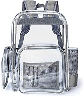 BuyAgain Large Clear Backpack Heavy Duty Transparent Backpack Bookbag for School Work, Greg