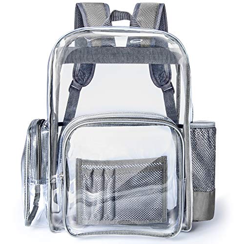 BuyAgain Large Clear Backpack Heavy Duty Transparent Backpack Bookbag for School Work, Greg