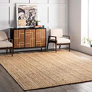 nuLOOM Rigo Hand Woven Jute Area Rug, 6' x 9', Natural