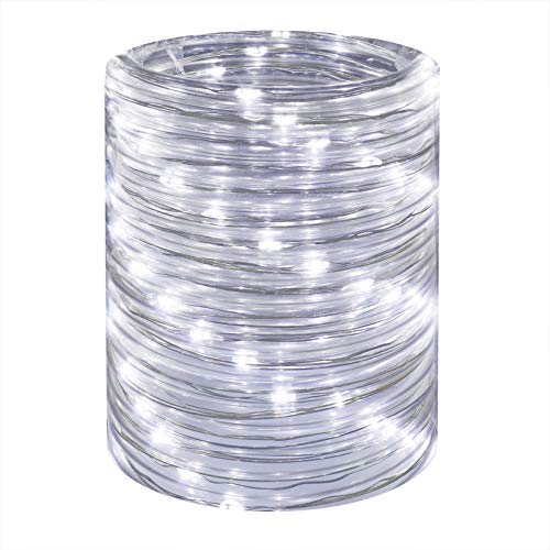 LED Rope Lights 16ft Daylight Waterproof Mini Twinkle Tube Fairy Light, Low Voltage Indoor Outdoor Connectable and Flexible, for Bedroom Home Garden Deck Patio Camping Landscape