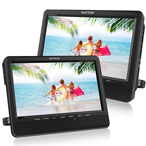 WONNIE 9.5 Car Dual Portable DVD Players, 1024x800 HD LCD TFT