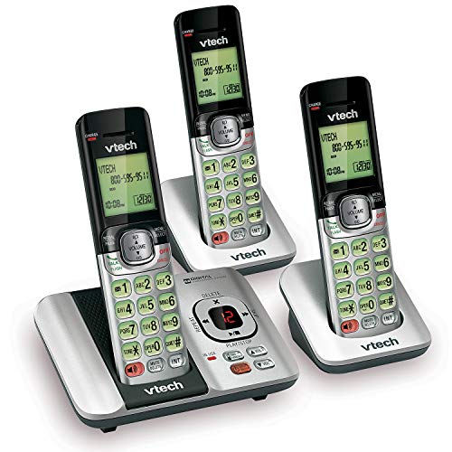 VTech CS6529-3 3-Handset Expandable Cordless Phone with Answering System-Caller ID/Call Waiting & Backlit Display/Keypad